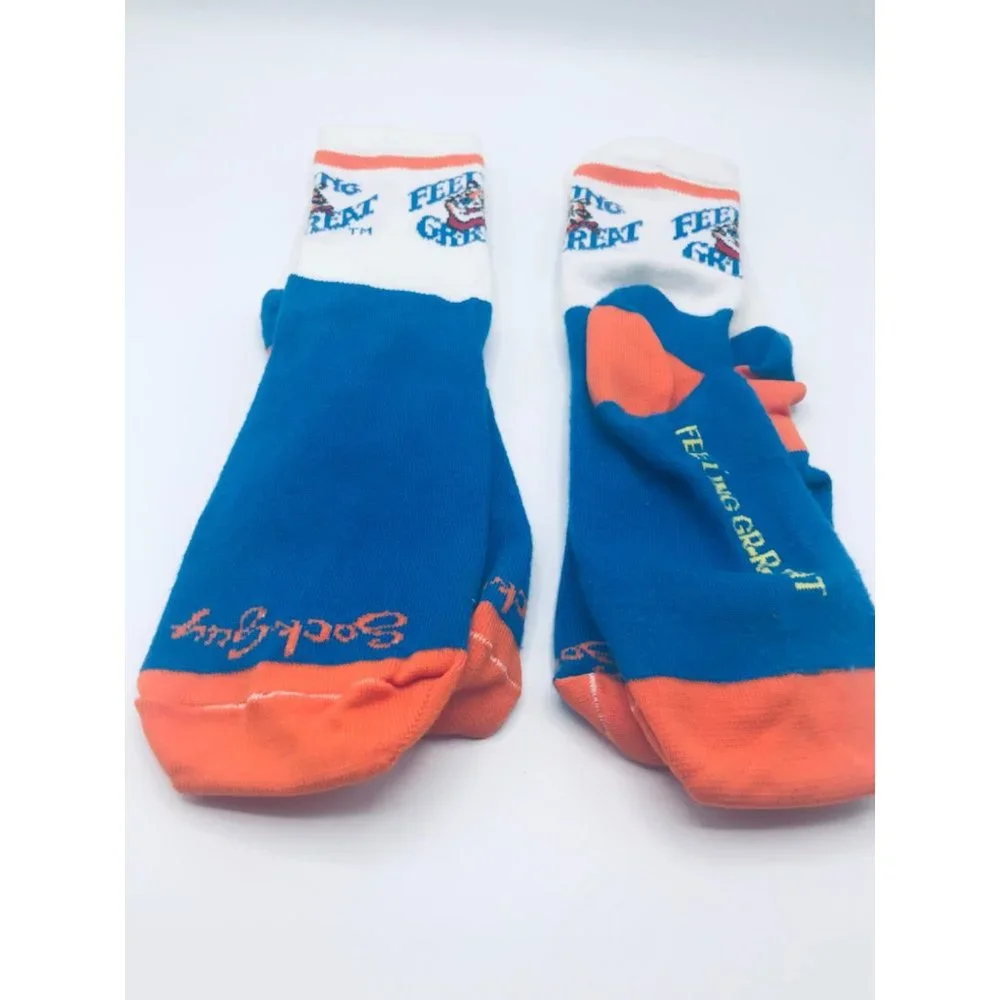 Vintage NWOT Kellogg’s Tony the Tiger Feeling Grrreat kids socks 2 pair